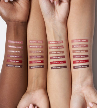 4 arms with different skin tones wearing all shades of the the Sketch & Shade Lip Liner.